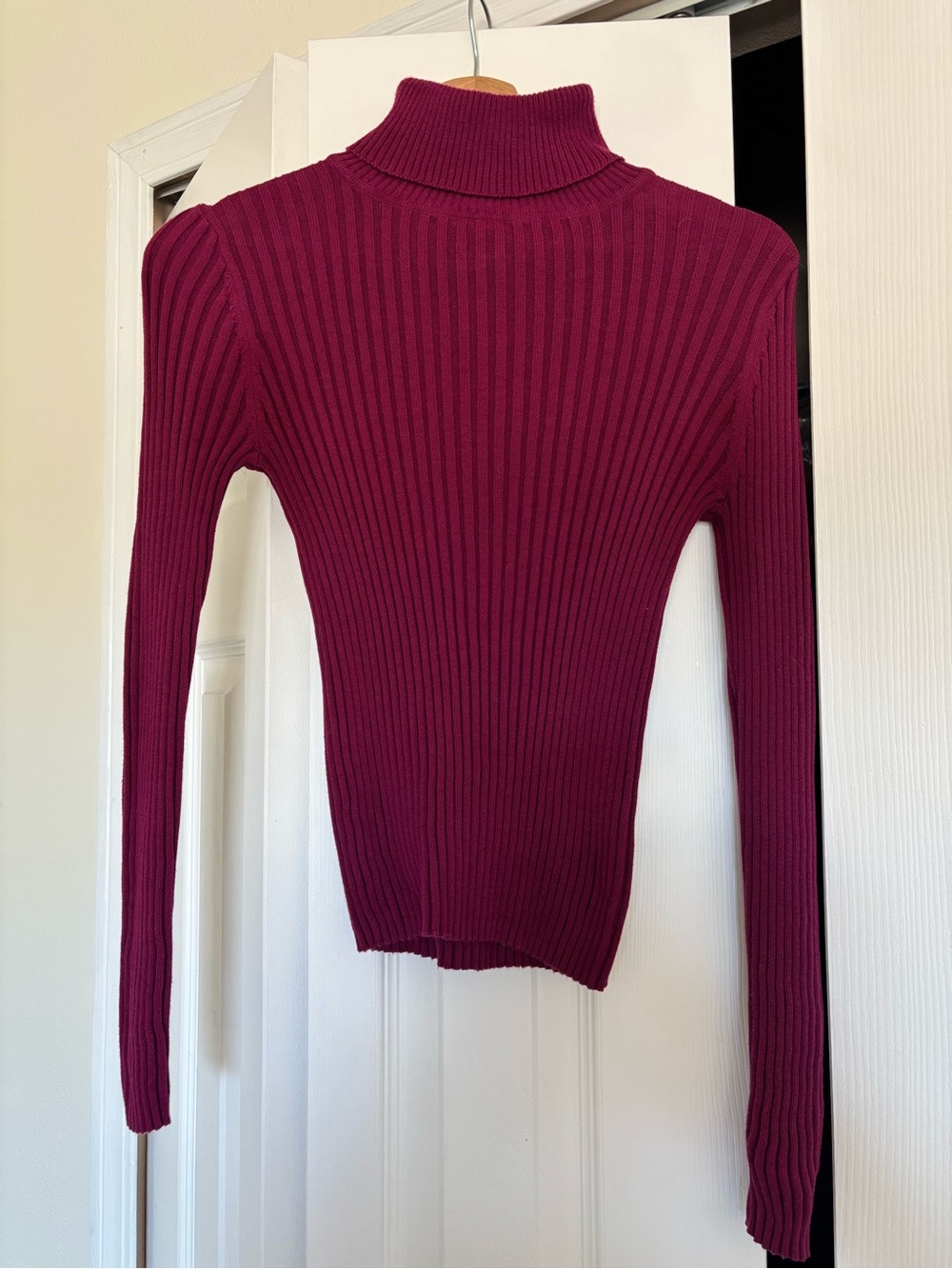 Vintage Express Ribbed Turtleneck Sweater - Burgundy
